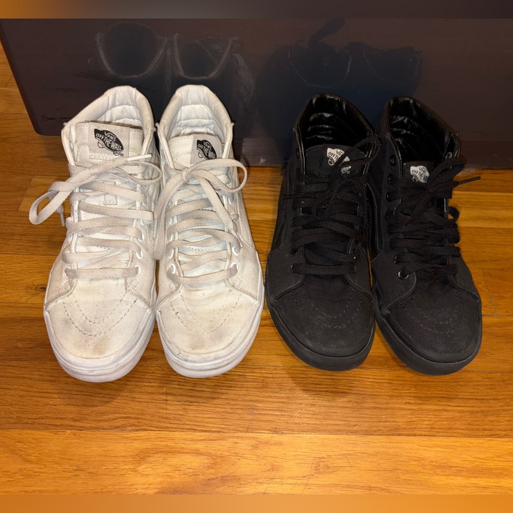 Vans High-Top Sneakers - White and Black
